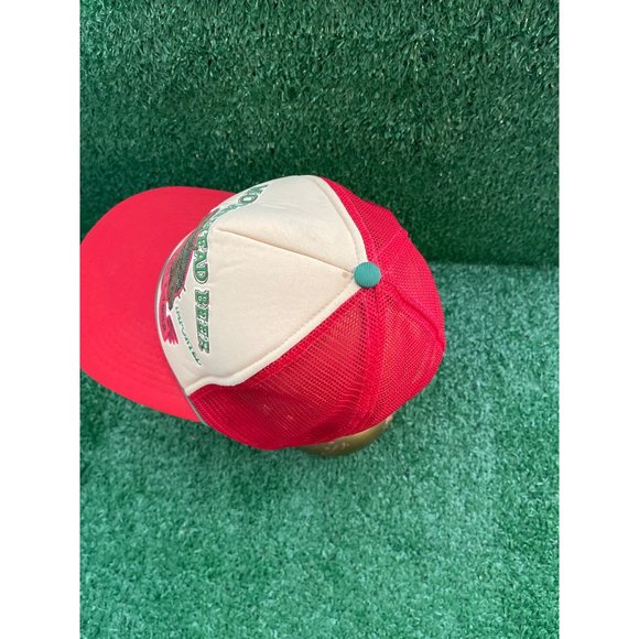 Vintage Moosehead Beer Canadian Lager Trucker Hat Snapback Cap Red Mesh Foam - Picture 5 of 8